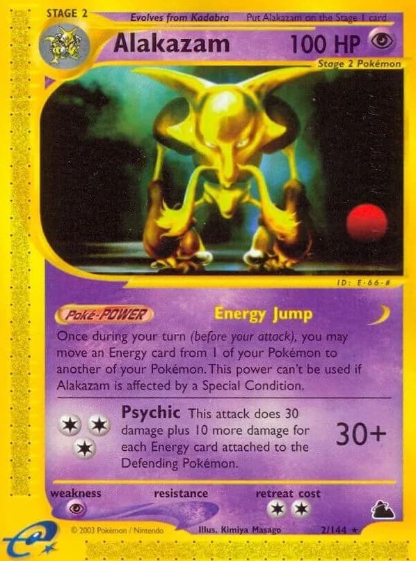 Alakazam card front, Skyridge 2/144
