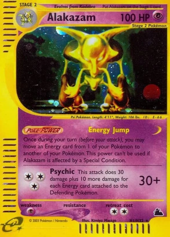 Alakazam card front, Skyridge H1/H32