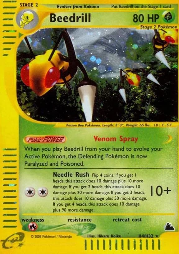 Beedrill card front, Skyridge H4/H32