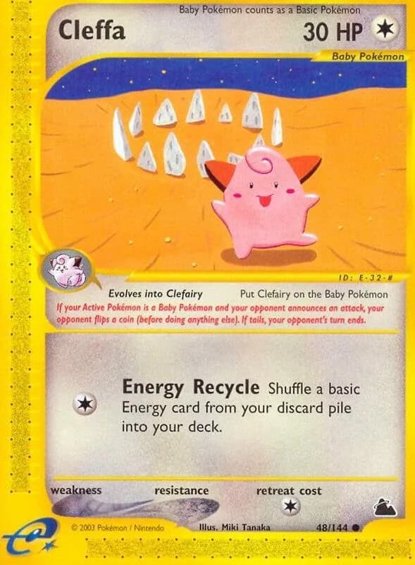 Cleffa card front, Skyridge 48/144