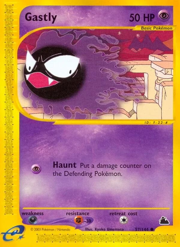 Gastly card front, Skyridge 57/144