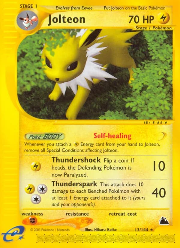 Jolteon card front, Skyridge 13/144