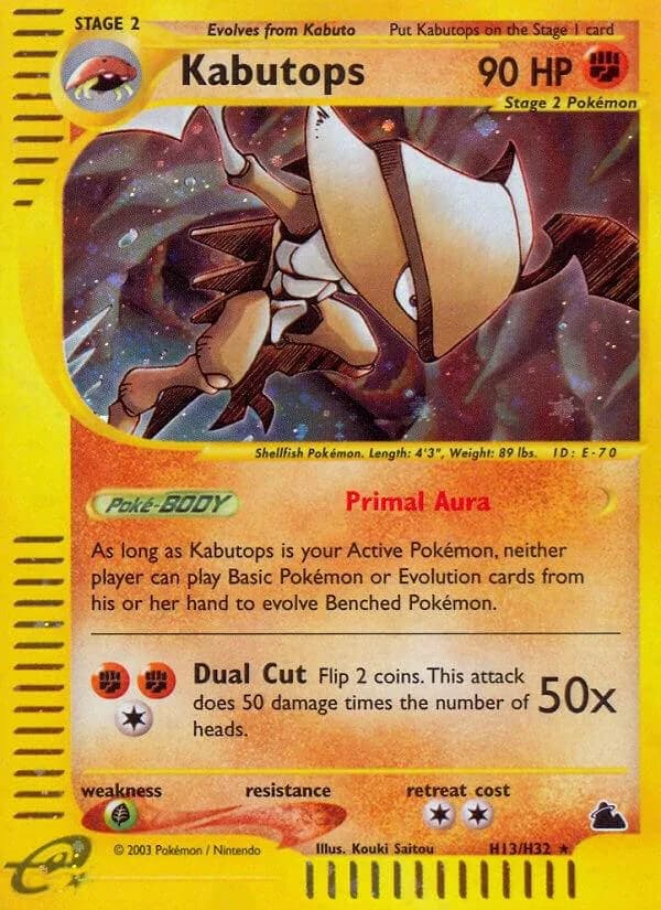 Kabutops card front, Skyridge H13/H32