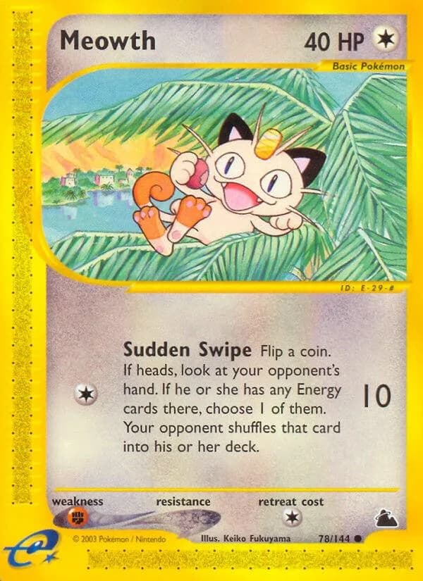 Meowth card front, Skyridge 78/144