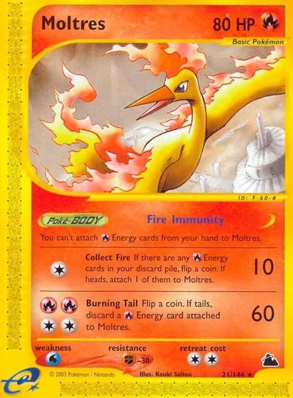 Moltres card front, Skyridge 21/144