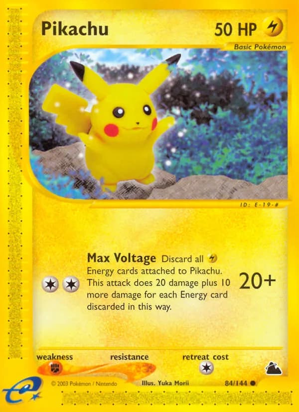 Skyridge Pikachu card front, 84/144