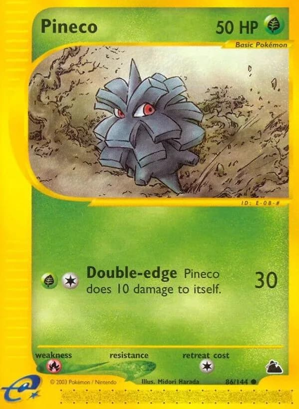 Pineco card front, Skyridge 86/144