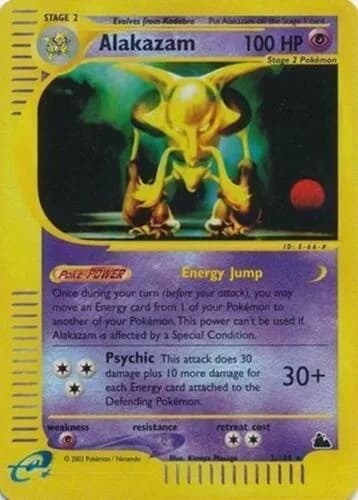 Alakazam reverse holo card front, Skyridge 2/144