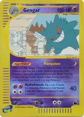Gengar reverse holo card front, Skyridge 10/144