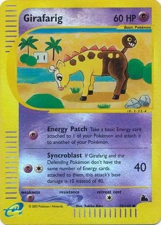 Girafarig reverse holo card front, Skyridge 58/144