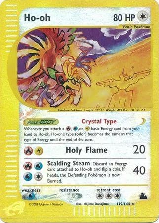 Ho-oh reverse holo card front, Skyridge 149/144