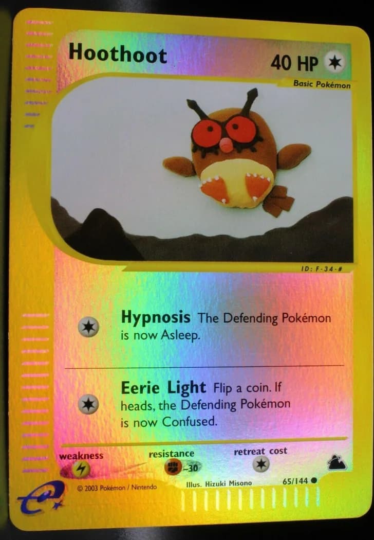 Hoothoot reverse holo card front, Skyridge 65/144