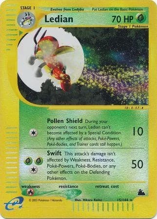 Ledian reverse holo card front, Skyridge 15/144