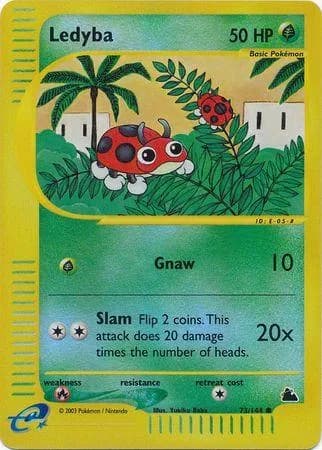 Ledyba reverse holo card front, Skyridge 73/144