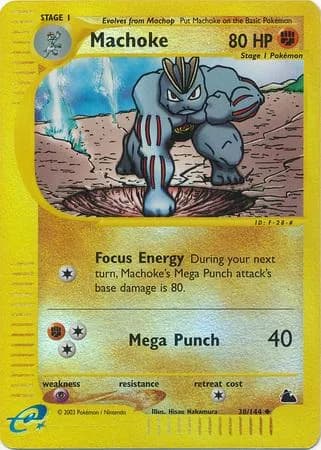 Machoke reverse holo card front, Skyridge 38/144