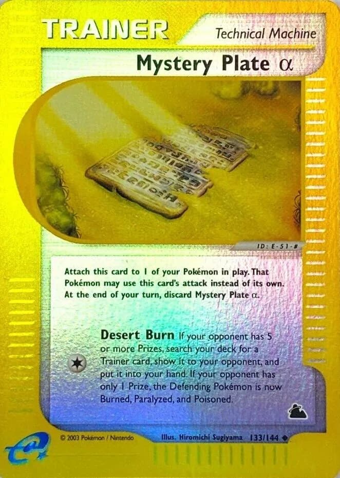 Mystery Plate α reverse holo card front, Skyridge 133/144