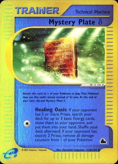 Mystery Plate δ reverse holo card front, Skyridge 136/144