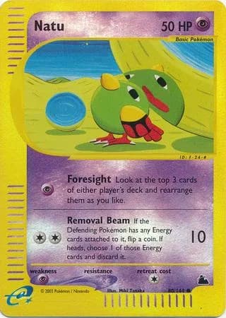 Natu reverse holo card front, Skyridge 80/144