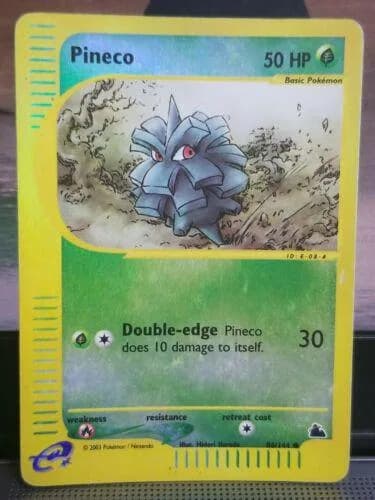 Pineco reverse holo card front, Skyridge 86/144