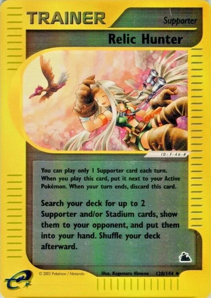 Relic Hunter reverse holo card front, Skyridge 120/144