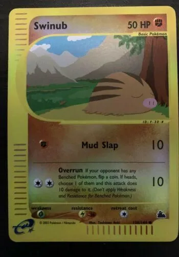 Swinub reverse holo card front, Skyridge 108/144