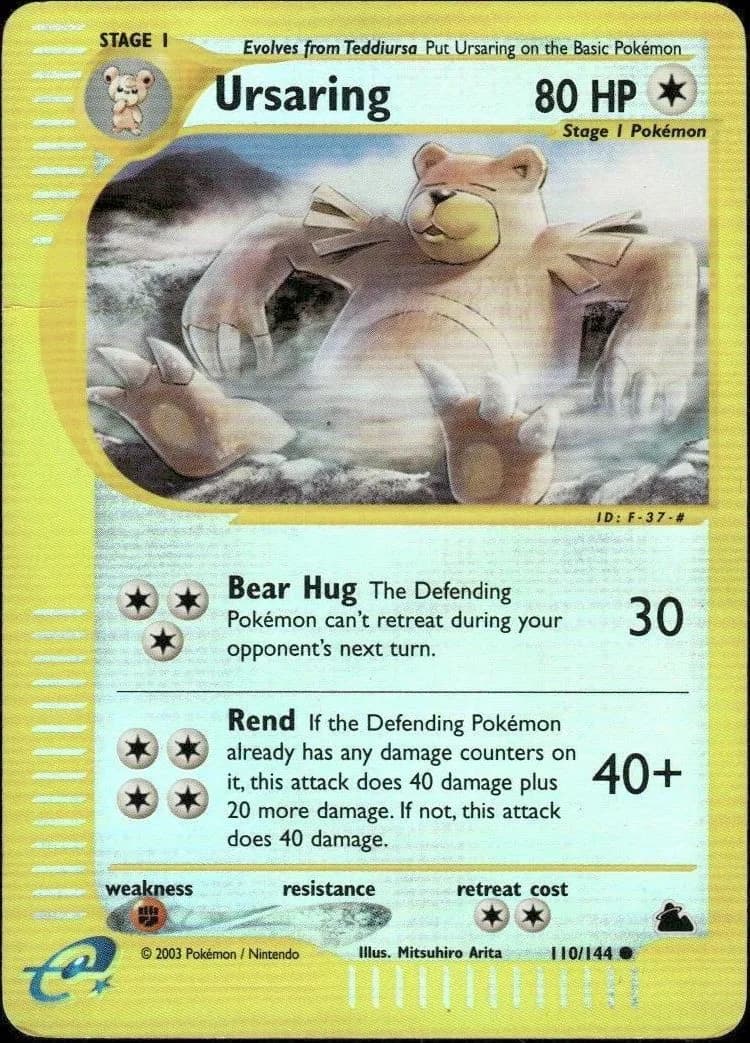 Ursaring reverse holo card front, Skyridge 110/144