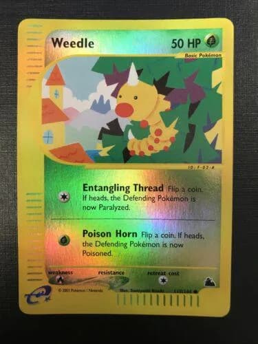 Weedle reverse holo card front, Skyridge 115/144