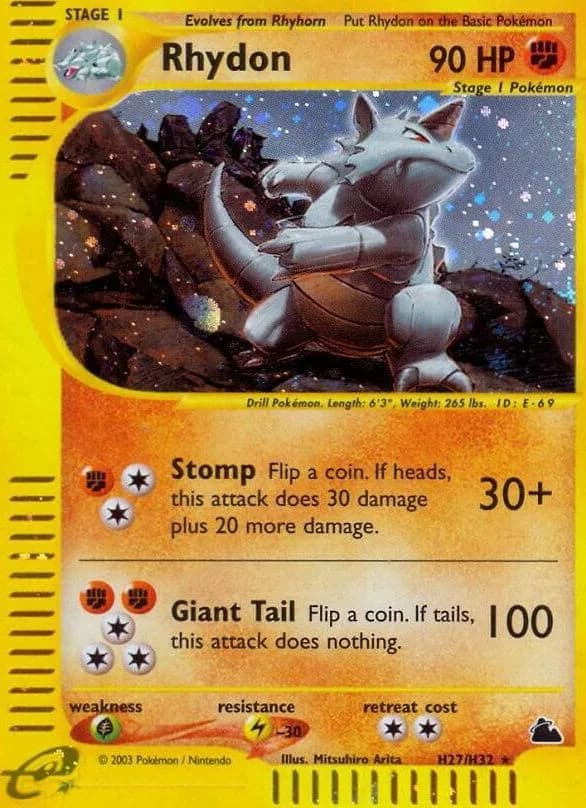 Rhydon card front, Skyridge H27/H32