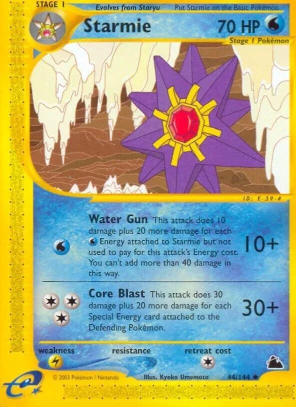 Starmie card front, Skyridge 44/144