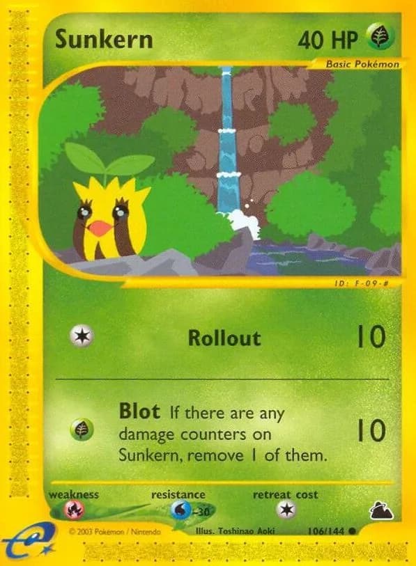 Sunkern card front, Skyridge 106/144