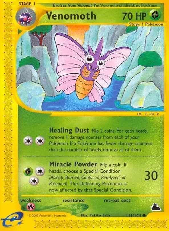 Venomoth card front, Skyridge 111/144