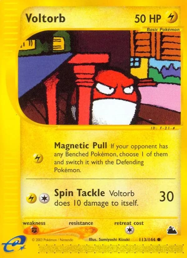 Voltorb card front, Skyridge 113/144