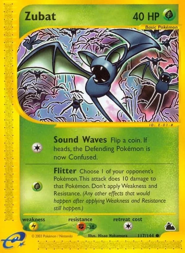 Zubat card front, Skyridge 117/144