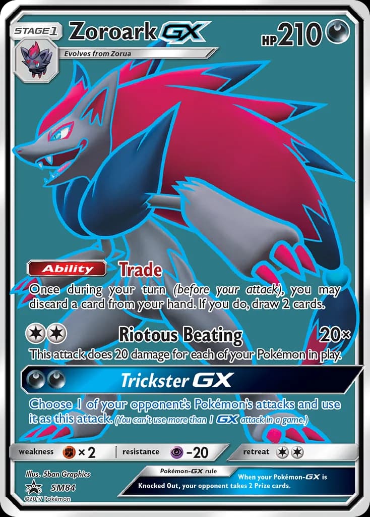 Zoroark-GX card front, SM Black Star Promos SM84