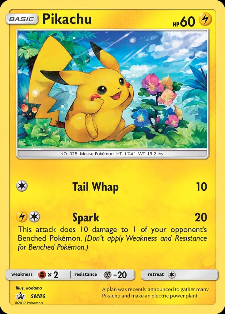 SM Black Star Promos Pikachu holo promo card front, SM86