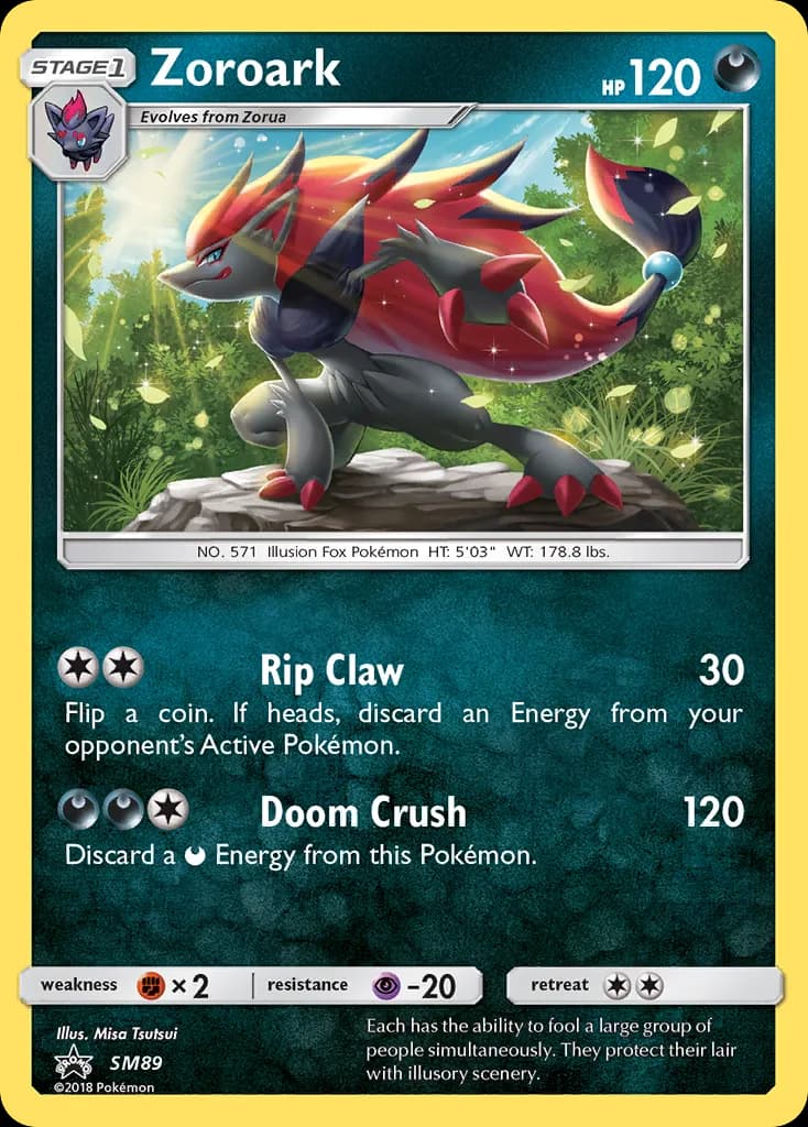 Zoroark card front, SM Black Star Promos SM89