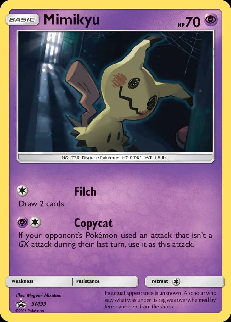 Mimikyu card front, SM Black Star Promos SM99