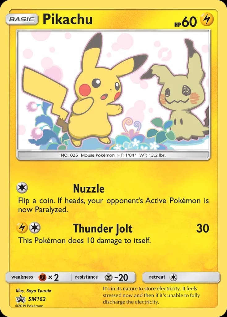 SM Black Star Promos Pikachu holo promo card front, SM162