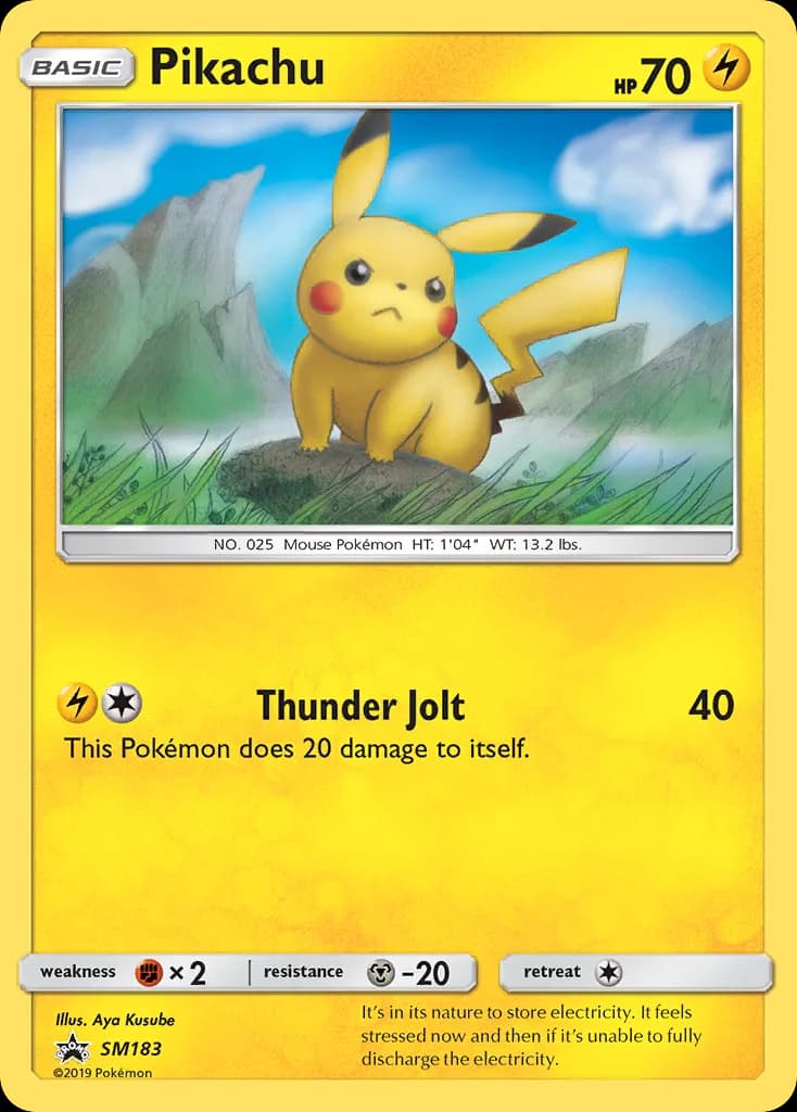 SM Black Star Promos Pikachu holo promo card front, SM183