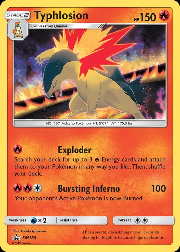 Typhlosion card front, SM Black Star Promos SM185