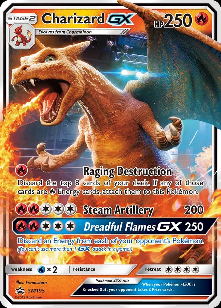 SM Black Star Promos Charizard GX holo promo card front, SM195