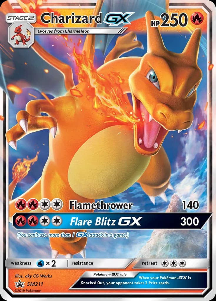 SM Black Star Promos Charizard GX holo promo card front, SM211