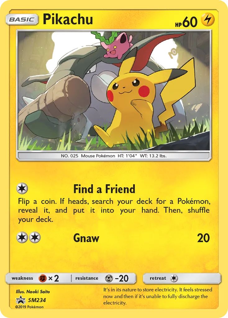 SM Black Star Promos Pikachu holo promo card front, SM234