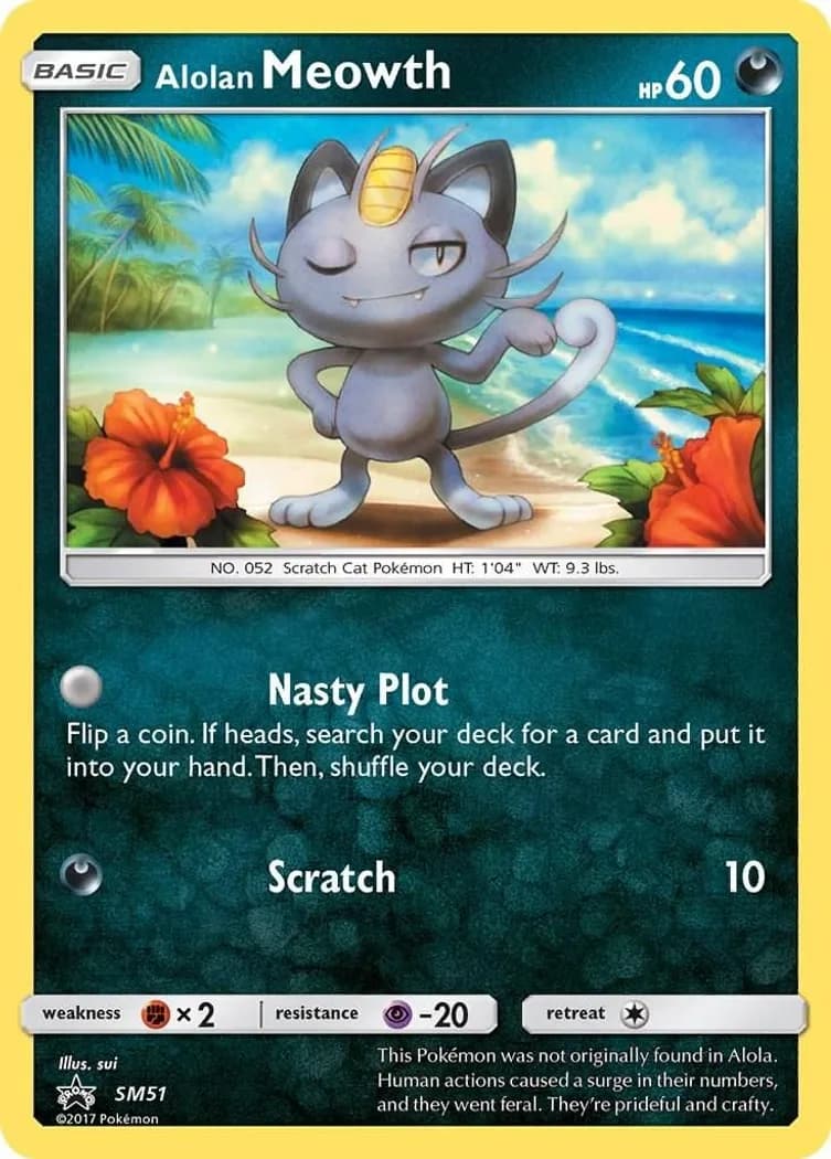 Alolan Meowth card front, SM Black Star Promos SM51
