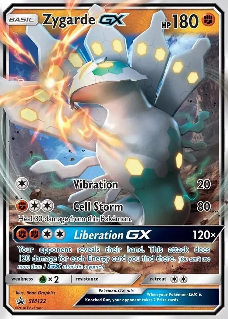Zygarde-GX card front, SM Black Star Promos SM122