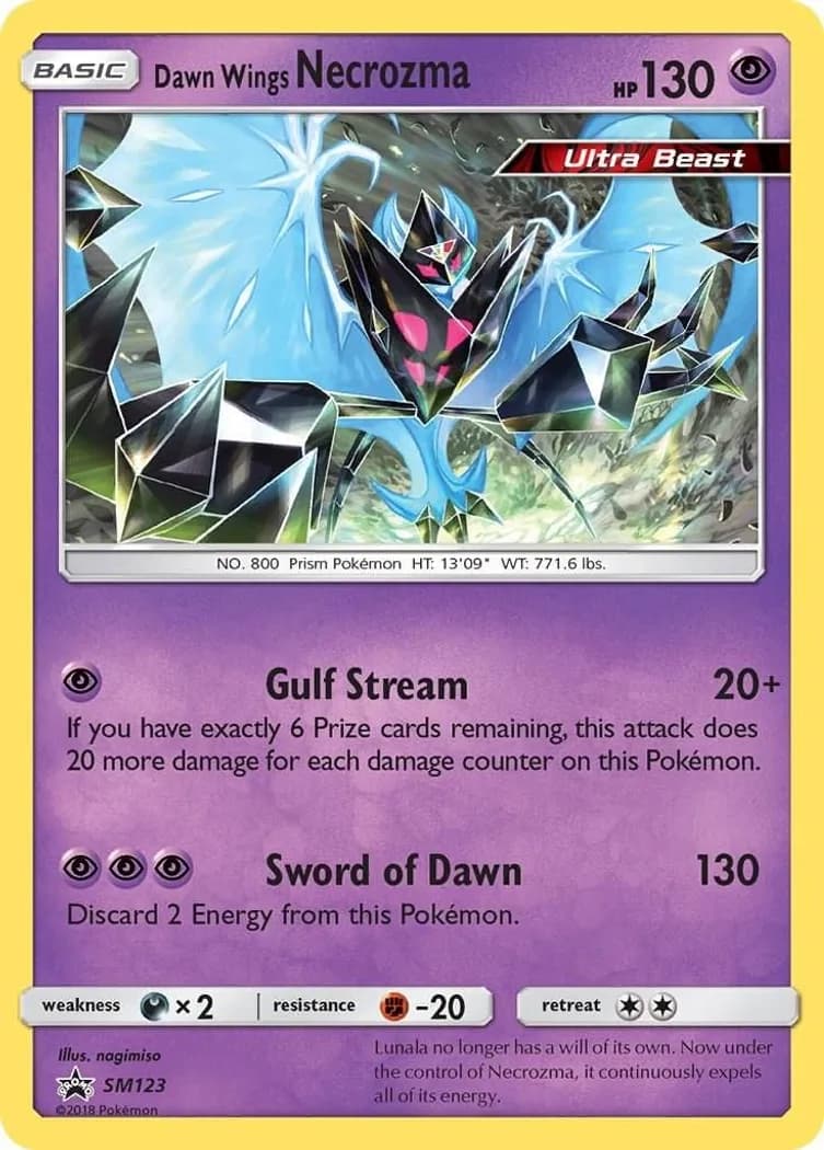 Dawn Wings Necrozma card front, SM Black Star Promos SM123