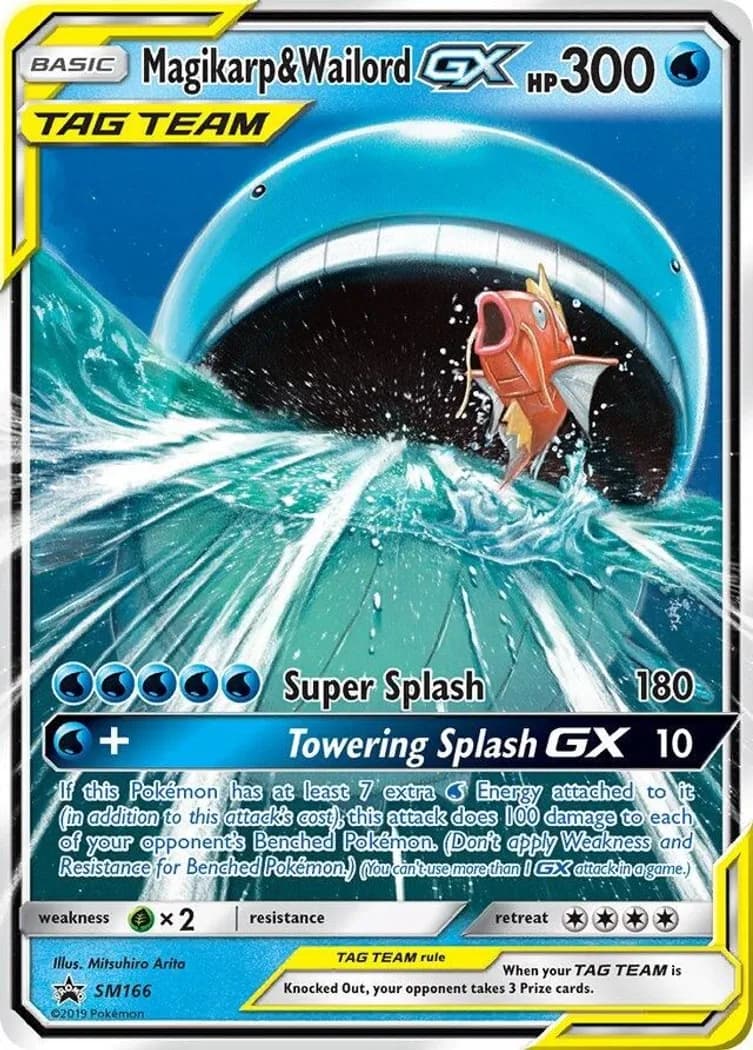 Magikarp & Wailord-GX card front, SM Black Star Promos SM166