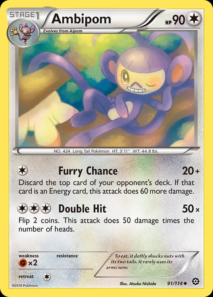 Steam Siege Ambipom card front, 91/114