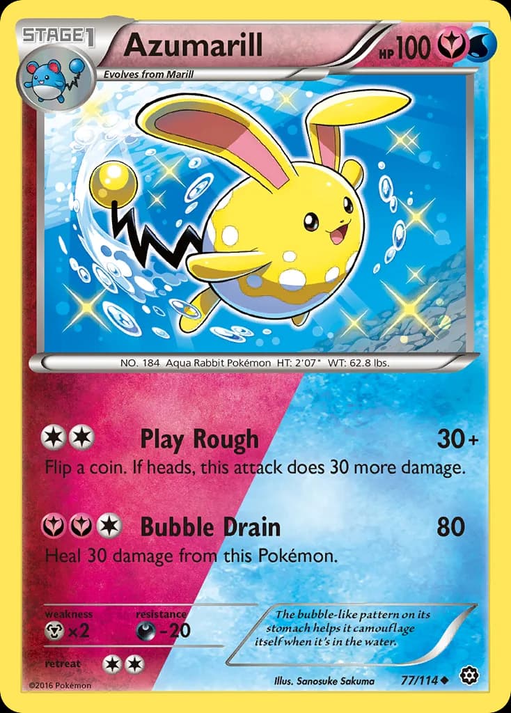 Steam Siege Azumarill card front, 77/114