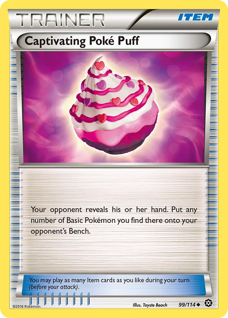 Steam Siege Captivating Poké Puff card front, 99/114